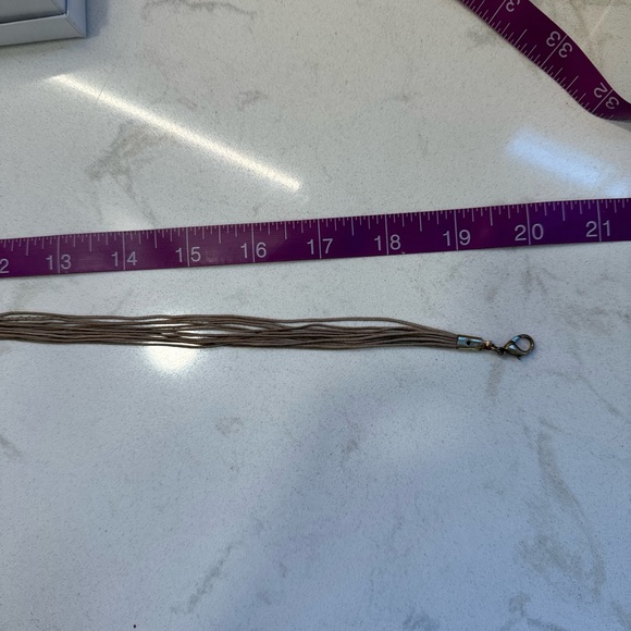 Gorgeous Mix Metal Multi Strand Necklace Beige Gold Silver Handmade 20” - Picture 9 of 10